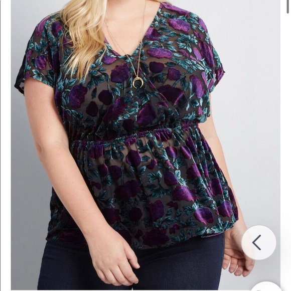 ModCloth Velvet Top- L - Picture 1 of 3